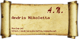Andris Nikoletta névjegykártya
