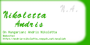 nikoletta andris business card